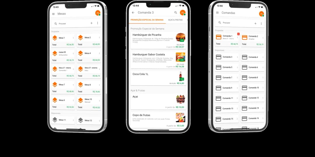 Interface do sistema Comandaz